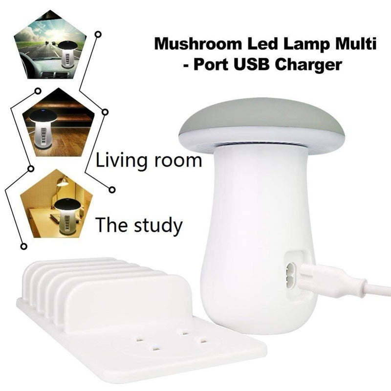 Mushroom Lamp LED Lamp Holder USB Charger