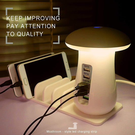 Mushroom Lamp LED Lamp Holder USB Charger